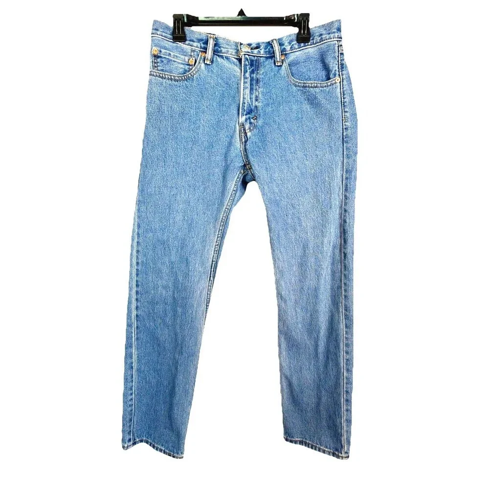 Levis 505 Jeans 32x32 Light Wash Straight Leg Classic Denim Mens